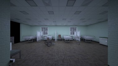 Hastane odasının 3 boyutlu görüntüsü