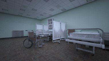 Hastane odasının 3 boyutlu görüntüsü