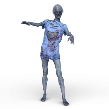 3 boyutlu dişi zombi tasviri