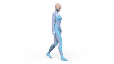 Dişi bir sayborgun 3 boyutlu görüntüsü.