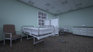 Hastane odasının 3 boyutlu görüntüsü