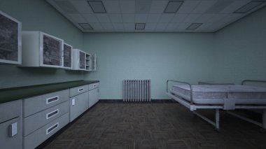 Hastane odasının 3 boyutlu görüntüsü