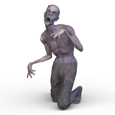 Erkek bir zombinin 3 boyutlu canlandırması