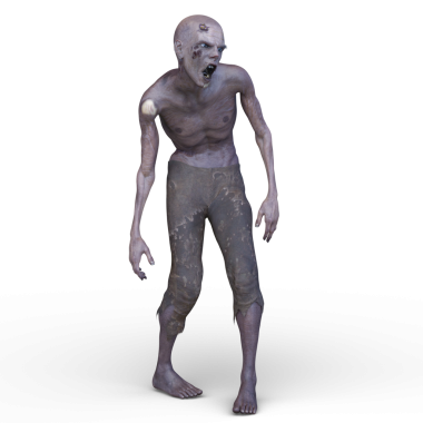 Erkek bir zombinin 3 boyutlu canlandırması