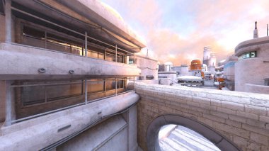 Taş sokak manzarasının 3 boyutlu canlandırması