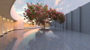 Müzenin belirgin dairesel şekilli 3D görüntüsü