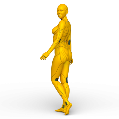 Dişi bir sayborgun 3D canlandırması