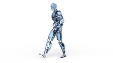 Yürüyen bir robotun 3 boyutlu canlandırması