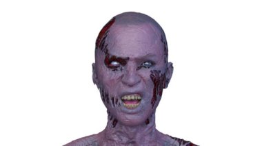 Erkek zombi yüzünün 3 boyutlu hali