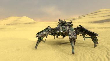 Bir savaş robotunun 3 boyutlu canlandırması