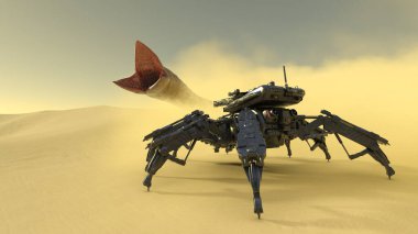 Bir savaş robotunun 3 boyutlu canlandırması