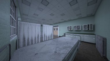 Hastane odasının 3 boyutlu görüntüsü