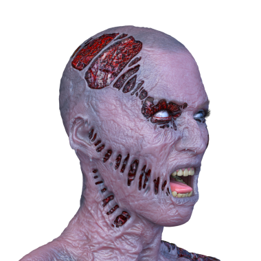 Erkek zombi yüzünün 3 boyutlu hali