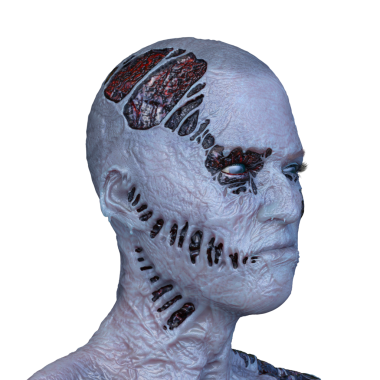 Erkek zombi yüzünün 3 boyutlu hali