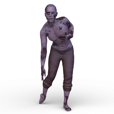 Erkek bir zombinin 3 boyutlu canlandırması