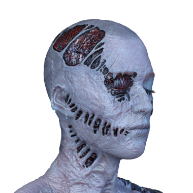 Erkek zombi yüzünün 3 boyutlu hali