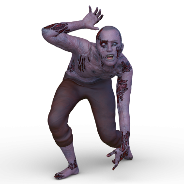 Erkek bir zombinin 3 boyutlu canlandırması