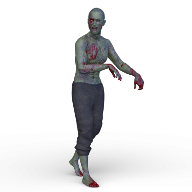 Erkek bir zombinin 3 boyutlu canlandırması