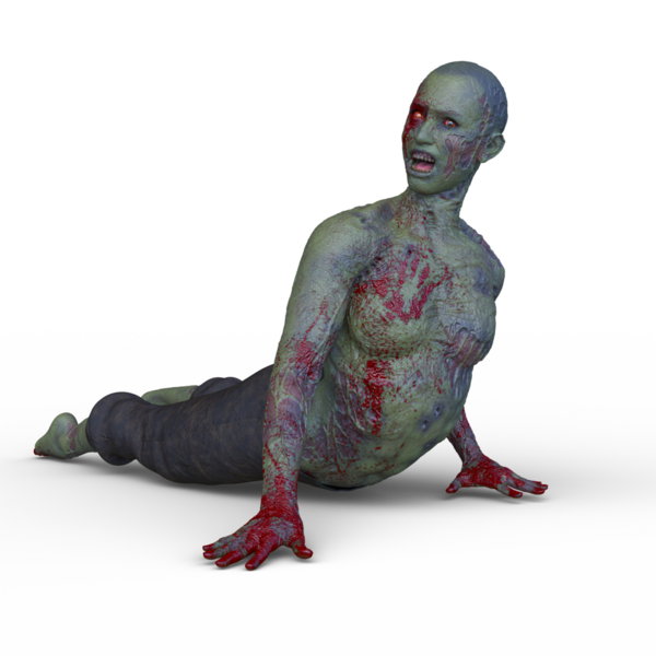 Erkek bir zombinin 3 boyutlu canlandırması