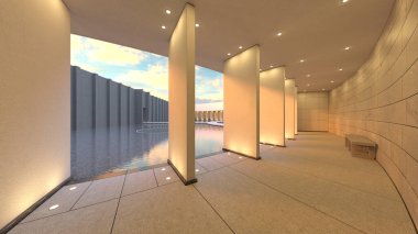 Müzenin belirgin dairesel şekilli 3D görüntüsü