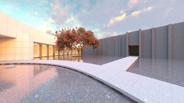 Müzenin belirgin dairesel şekilli 3D görüntüsü