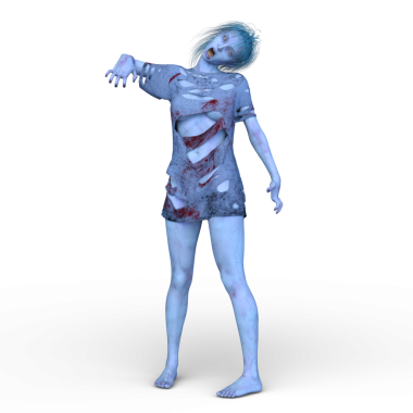 3 boyutlu dişi zombi tasviri
