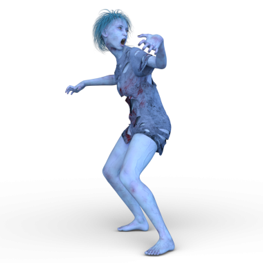 3 boyutlu dişi zombi tasviri