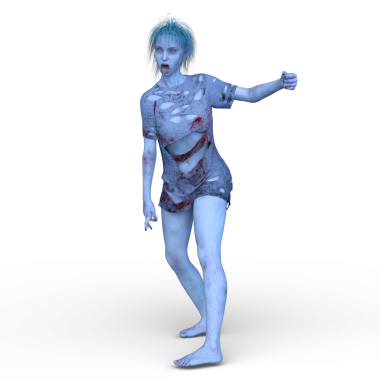 3 boyutlu dişi zombi tasviri