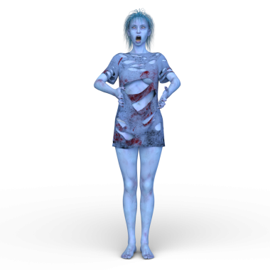 3 boyutlu dişi zombi tasviri