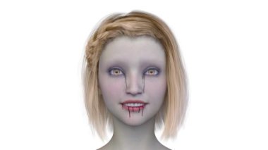 Bir kadının 3 boyutlu korku görüntüsü.