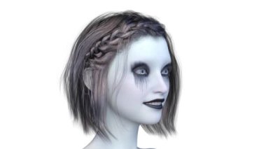 Bir kadının 3 boyutlu korku görüntüsü.