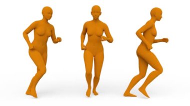 Koşan bir kadının 3B görüntüsü