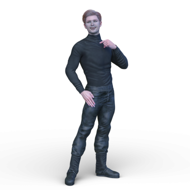Poz veren bir adamın 3B görüntüsü