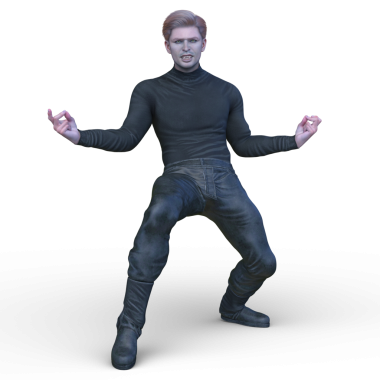 Poz veren bir adamın 3B görüntüsü