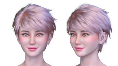 Bir kadının yüzünün 3 boyutlu görüntüsü.