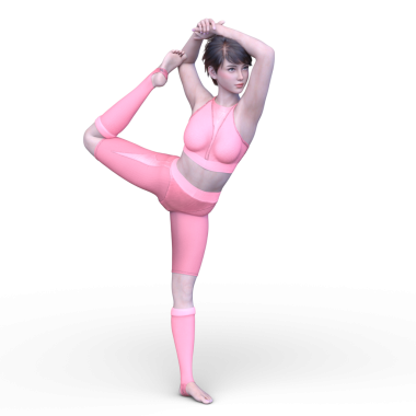 Poz veren bir kadının 3B görüntüsü