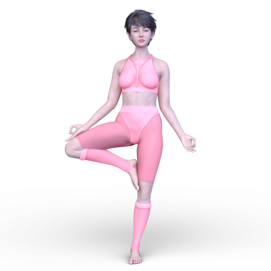 Poz veren bir kadının 3B görüntüsü