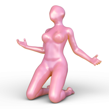 Poz veren bir kadının 3B görüntüsü