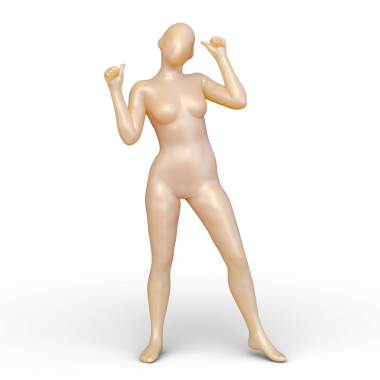 Poz veren bir kadının 3B görüntüsü