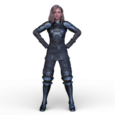bir kadın savaşçı 3D render