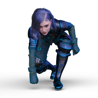 bir kadın savaşçı 3D render