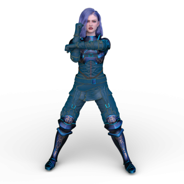 bir kadın savaşçı 3D render