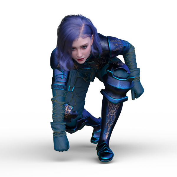 bir kadın savaşçı 3D render
