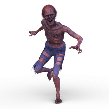 Erkek bir zombinin 3 boyutlu canlandırması