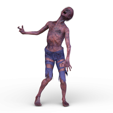 Erkek bir zombinin 3 boyutlu canlandırması