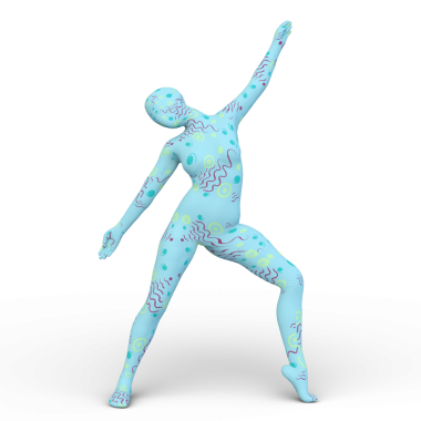 Poz veren bir kadının 3B görüntüsü