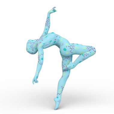 Poz veren bir kadının 3B görüntüsü