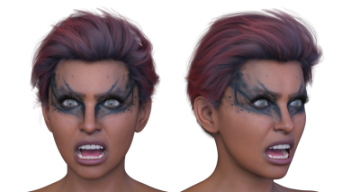 Bir kadının yüzünün 3 boyutlu görüntüsü.