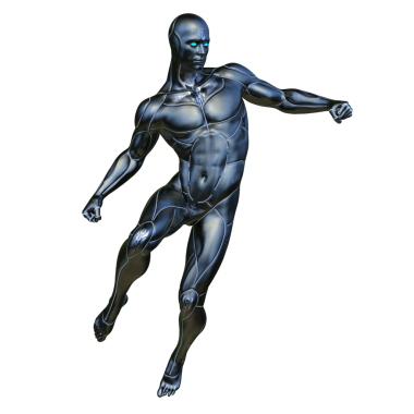 erkek bir cyborg 3D render