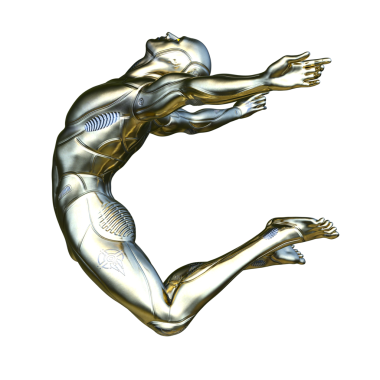 erkek bir cyborg 3D render